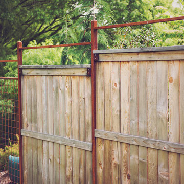 Steel + Cedar Fence