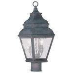 Livex Lighting - Livex Lighting 2603-61 Exeter - Two Light Post - Shade Included.Exeter Two Light Pos Charcoal Clear Water *UL Approved: YES Energy Star Qualified: n/a ADA Certified: n/a  *Number of Lights: Lamp: 2-*Wattage:60w Candelabra Base bulb(s) *Bulb Included:No *Bulb Type:Candelabra Base *Finish Type:Charcoal