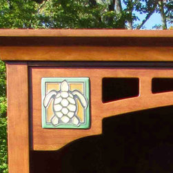 Detail of inlaid tile - Desks And Hutches