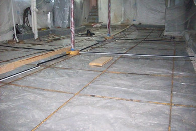 Clayton, Missouri Concrete Basement Floor Pour Area with Vapor Barrier and Rebar