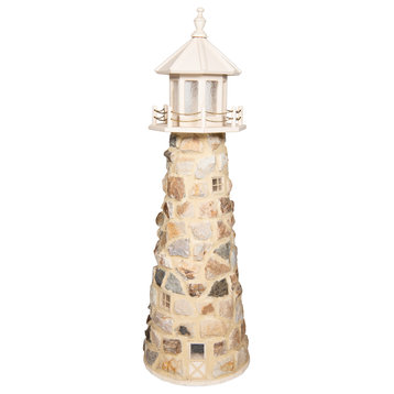 Stone Lighthouse, Ivory, 5 Foot