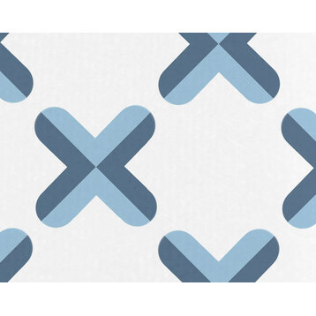 18x30" Criss Cross Geometric Print Hand Towels, Light Blue