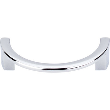 Top Knobs  -  Half Circle Open Pull 3 1/2" (c-c) - Polished Chrome