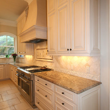 Cherry Island and Maple Wall Cabinetry Provide Perfect Contrast