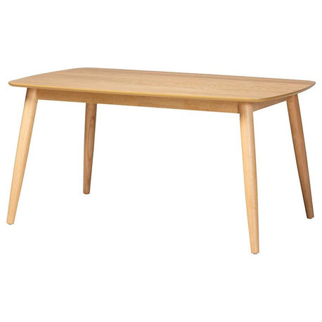 Baxton Studio Flora Mid-Century Modern Natural Oak Finished Wood Dining Table