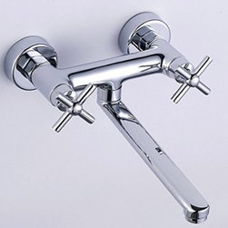 Designer Contemporary Design Brushed Chrome Finish Wall Mount Kitchen Sink Fauce - Products