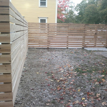 Horizontal boards cedar fences