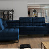 MATTIA Sectional Sleeper Sofa  ,Dark Blue, Left Corner