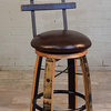 Shooter's Upholstered Swivel Counter Stool With Back