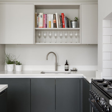 A Bespoke, White and Green, Open Plan Kitchen in Leeds