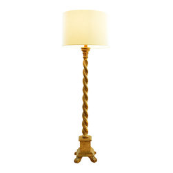 Hand Carved Wooden Floor Lamp - Floor Lamps