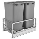 Rev-A-Shelf - Pull Out Double Trash/Waste Container With Soft Close, Silver, 50 qt./12.5 gal - Italian influenced and crafted with sturdy aluminum frame, Rev-A-Shelf's 5349 series offers the utmost luxury and function with its full extension soft-close slides. Polymer bins are perfect for small and  large families and are easily removable for cleaning.   Finish your installation by attaching your own cabinet door with the provided hardware. Available in various colors, heights and widths.