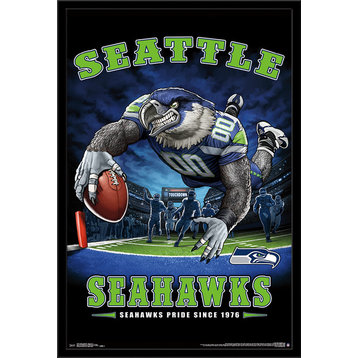 Seattle Seahawks End Zone 17 Poster, Black Framed Version