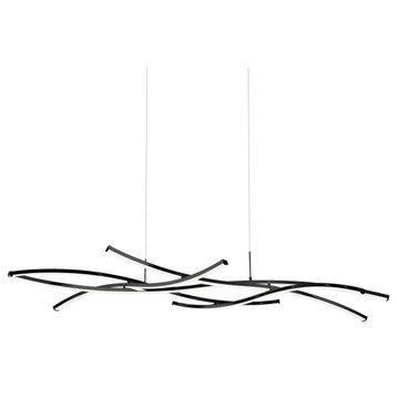 WAC Lighting PD-60964 Divergence 9 Light 64"W LED Abstract - Black