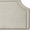 Queen Clip Corner Herringbone Upholstered Bed, Gray