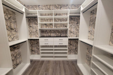 Walk-in Closet with Wallpaper