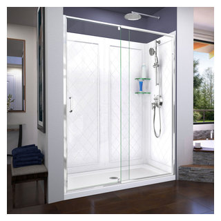 Prime Sliding Shower Enclosure, Base & Backwall Kit - Dreamline