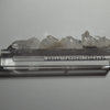 White Quartz Gemstone Mezuzah Hand Set on Lucite Base, 5" long