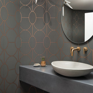 75 Beautiful Powder Room With Concrete Countertops Pictures