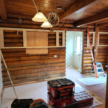 Log cabin kitchen Pre-remodel