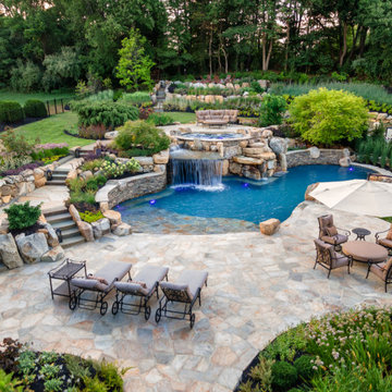 Natural Stone Pool Oasis by Liquidscapes & Garden Artisans