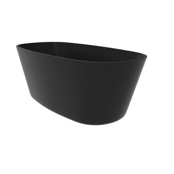 Hermosa Solid Surface Freestanding Tub, Black