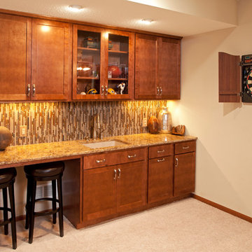 Basement bar with Cambria countertops