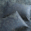 Benzara BM283915 7 Piece Polyester Queen Comforter Set, Jacquard Pattern, Teal