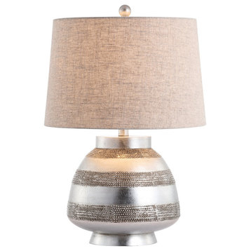 Ziggy 24" Resin LED Table Lamp, Antique Silver