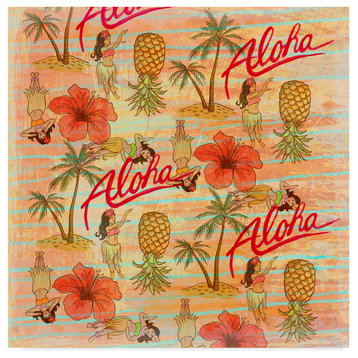 Art Licensing Studio 'Aloha Hulas Pattern' Canvas Art