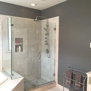 Gray and White Marble Master Bath