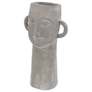 Head Planter Vase, Gray