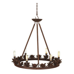 GO Home Rustic Rose Iron Chandelier - SKU: 19736 - Chandeliers