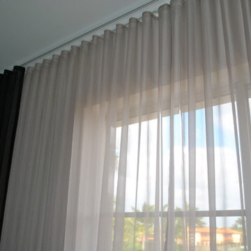 Beatriz Miami Lakes - Ripple Fold Black + Silver Sheer Drapes