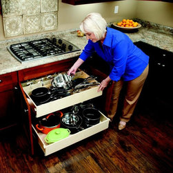 Double-Height Pull Out Shelves - Kitchen Drawer Organizers