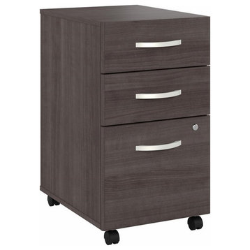 Hybrid 3 Drawer Mobile File Cabinet in Storm Gray - Engineered Wood