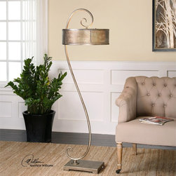 Dalou Scroll, Silver Floor Lamp | Uttermost - Floor Lamps