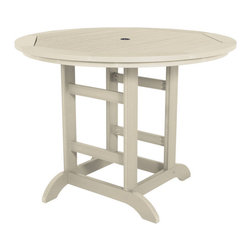 Highwood USA - Round Counter-Height Dining Table, 48'', Whitewash - Outdoor Pub And Bistro Tables