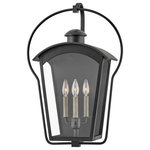 Hinkley - Hinkley 13303BK Yale, 3 Light Outdoor Large Wall t Lantern In Traditional a - Inspired by the traditional New Orleans-style gasYale 3 Light Outdoor Black Clear Glass *UL: Suitable for wet locations Energy Star Qualified: n/a ADA Certified: n/a  *Number of Lights: 3-*Wattage:60w Incandescent bulb(s) *Bulb Included:No *Bulb Type:Incandescent *Finish Type:Black