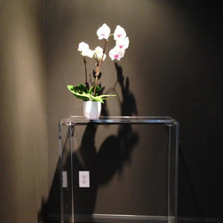 Waterfall style Lucite console tables - Console Tables