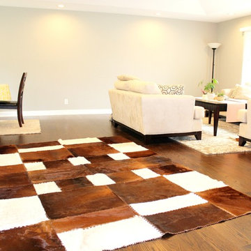 Custom Cowhide Patchwork Rug / Genuine Hair-on-Hide / Hand Stitched in Europe