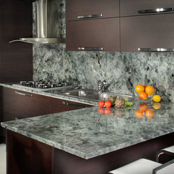 Backsplash Created Using Natural Stone Remnants - Kitchen Products