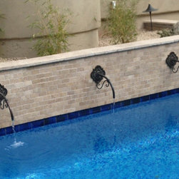 Bronze and Copper Spouts for Pool Water Feature - Outdoor Fountain And Pond Accessories