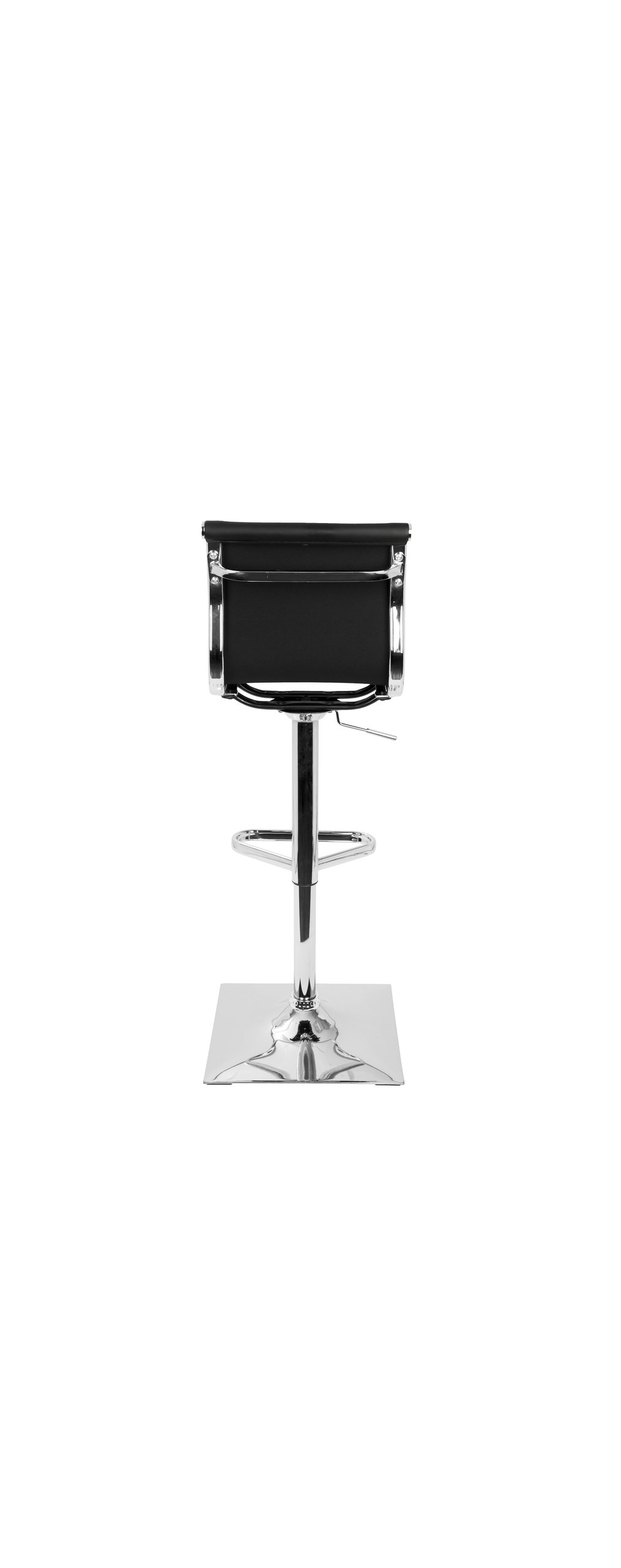 LumiSource Masters Adjustable Barstool With Swivel, Black PU Leather