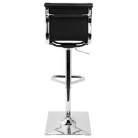 LumiSource Masters Adjustable Barstool With Swivel, Black PU Leather