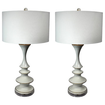 Urban Designs Verano Tall Contemporary White Table Lamp - Set of 2