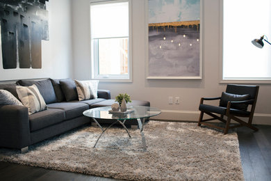 Example of a minimalist living room design in Other