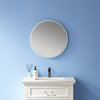 Modern & Contemporary Frameless Lighted Round Bathroom Mirror, 24 Inch