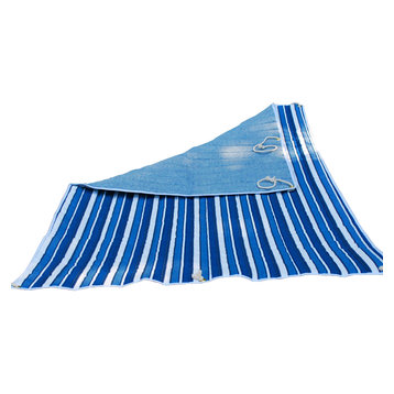 Quilted Reversible Hammock Pad, Tropical Palm Stripe Blue