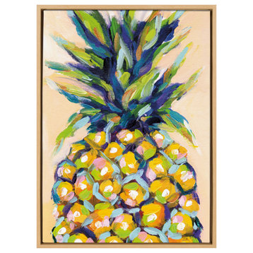 Sylvie Pineapple Study No 2 Framed Canvas by Rachel Christopoulos, Natural 23x33